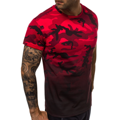 Raudoni kamufliažiniai marškinėliai Burak-Vyrams-APRANGA, AKSESUARAI