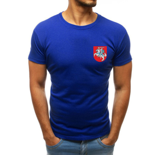 Mėlyni vyriški marškinėliai Herbas-Vyriški marškinėliai su spauda-Užrašai vyrams