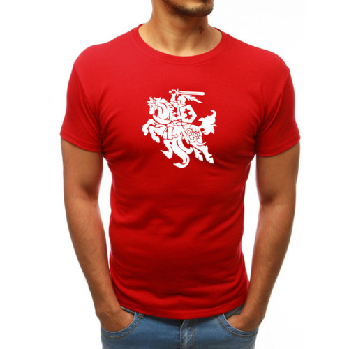 Raudoni vyriški marškinėliai VYTIS-Vyriški marškinėliai su spauda-Užrašai vyrams