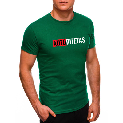 Žali vyriški marškinėliai Autoritetas-Vyriški marškinėliai su spauda-Užrašai vyrams