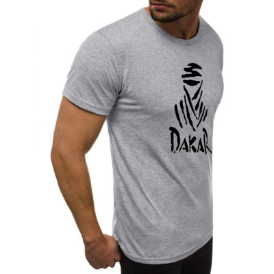 Pilki vyriški marškinėliai Dakar-Vyriški marškinėliai su spauda-Užrašai vyrams
