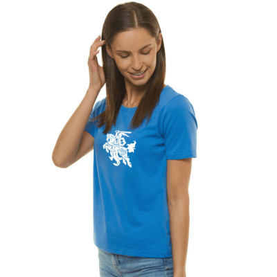 Moteriški mėlynos spalvos marškinėliai Vytis-Marškinėliai su spauda-Užrašai moterims