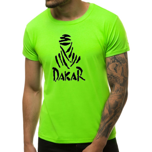Neoniniai žali vyriški marškinėliai Dakar-Vyriški marškinėliai su spauda-Užrašai vyrams