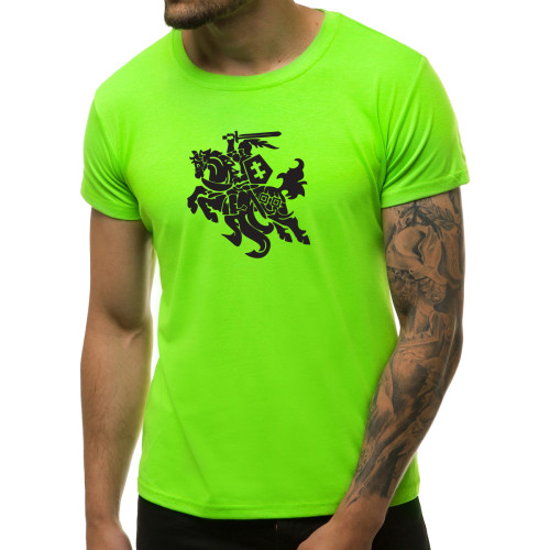Žali neoniniai vyriški marškinėliai VYTIS-Vyriški marškinėliai su spauda-Užrašai vyrams