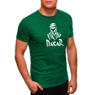 Žali vyriški marškinėliai Dakar-Vyriški marškinėliai su spauda-Užrašai vyrams