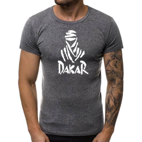 Tamsiai pilki vyriški marškinėliai Dakar-Vyriški marškinėliai su spauda-Užrašai vyrams