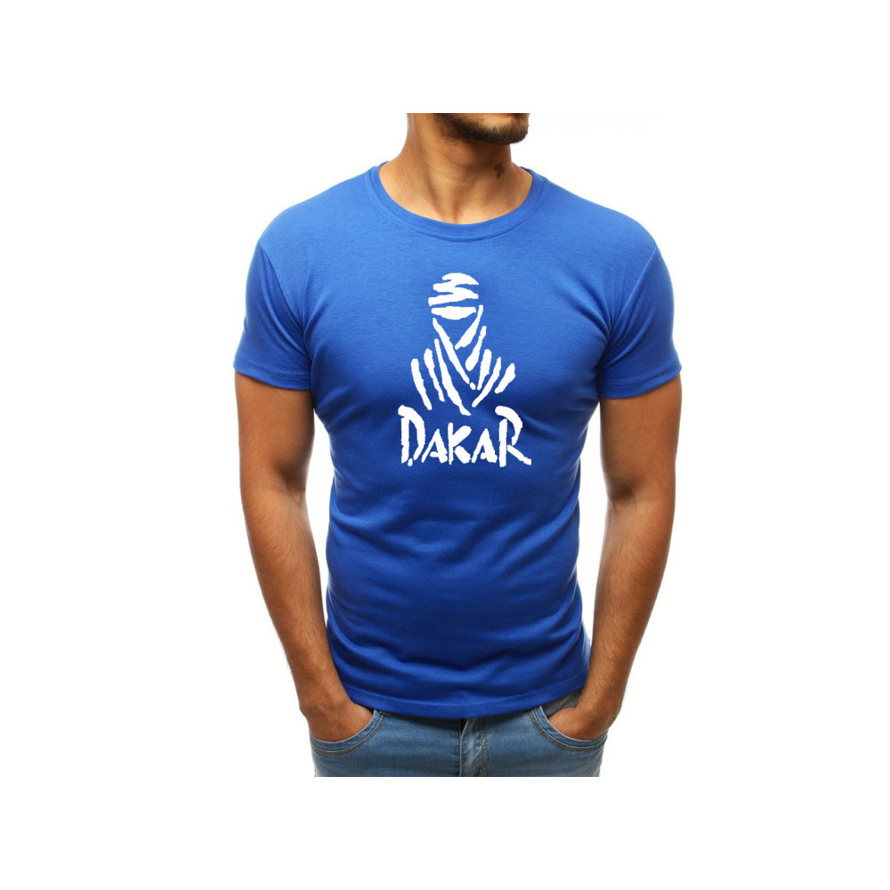 Šviesiai mėlyni vyriški marškinėliai Dakar-Vyriški marškinėliai su spauda-Užrašai vyrams
