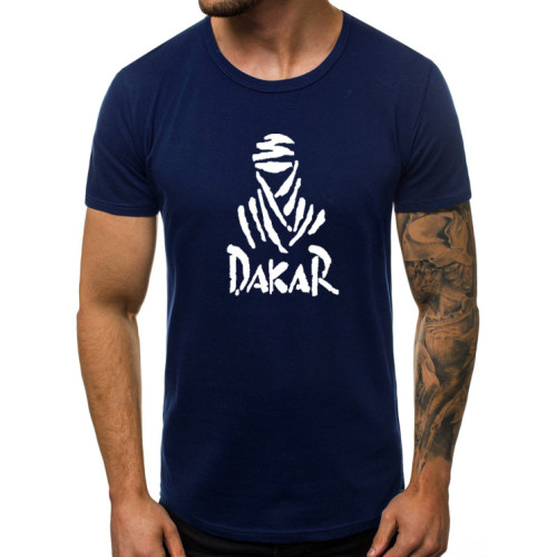 Tamsiai mėlyni vyriški marškinėliai Dakar-Vyriški marškinėliai su spauda-Užrašai vyrams