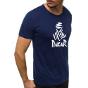 Tamsiai mėlyni vyriški marškinėliai Dakar-Vyriški marškinėliai su spauda-Užrašai vyrams