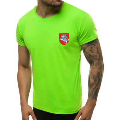 Žali neoniniai vyriški marškinėliai Herbas-Vyriški marškinėliai su spauda-Užrašai vyrams