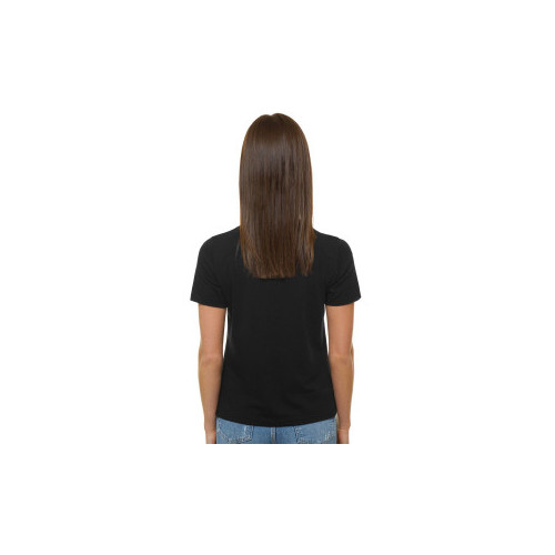 Moteriški juodos spalvos marškinėliai Nenervuok-Marškinėliai su spauda-Užrašai moterims