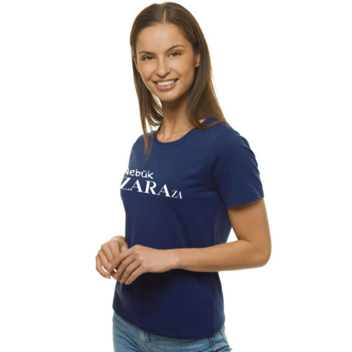 Moteriški tamsiai mėlynos spalvos marškinėliai Zaraza-Marškinėliai su spauda-Užrašai moterims