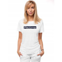 Moteriški baltos spalvos marškinėliai Pikčiūrna-Marškinėliai su spauda-Užrašai moterims