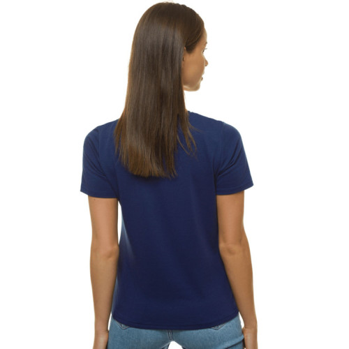 Moteriški tamsiai mėlynos spalvos marškinėliai Pikčiūrna-Marškinėliai su spauda-Užrašai