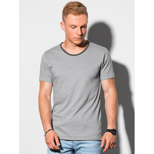 Pilkos spalvos vyriški marškinėliai Toledo-Vienspalviai marškinėliai-Marškinėliai