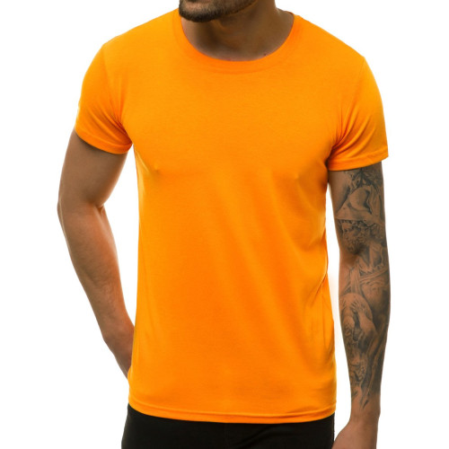 Vyriški marškinėliai šviesiai oranžinės spalvos Loget-Vyriški marškinėliai su spauda-Užrašai