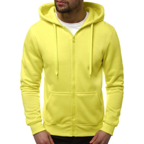 Vyriškas džemperis - neoninė geltona Lore-Džemperiai su gobtuvu-Vyriški džemperiai| Džemperiai