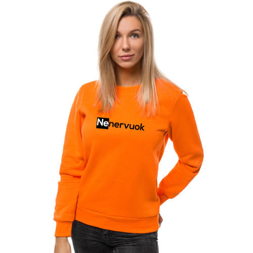 Moteriškas oranžinės spalvos džemperis Nenervuok-Vyriški džemperiai su spauda-Užrašai vyrams