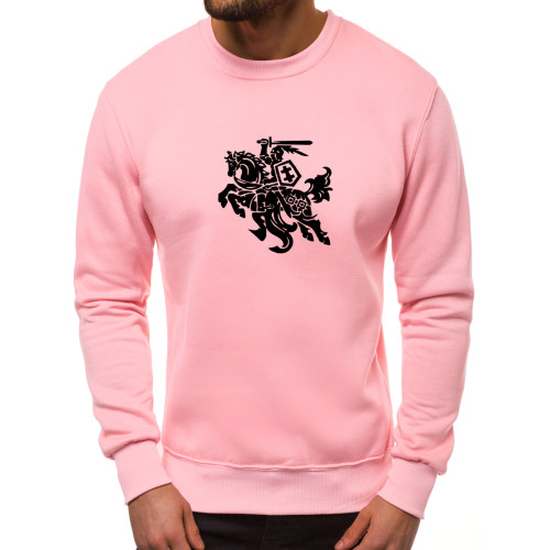 Šviesiai rožinės spalvos džemperis Vytis-Vyriški džemperiai su spauda-Užrašai vyrams