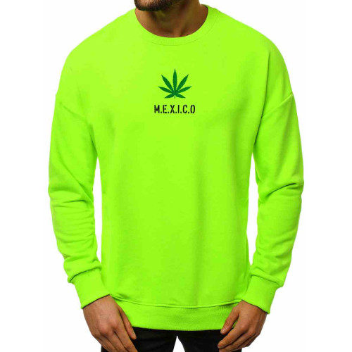 Vyriškas neoninis-žalias stilingas džemperis Mexico-Džemperiai be gobtuvo-Vyriški džemperiai|