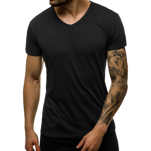 Vyriški juodos spalvos marškinėliai Karte-Vienspalviai marškinėliai-Marškinėliai