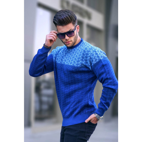 Vyriškas mėlynas megztinis Boron-Vyrams-APRANGA, AKSESUARAI