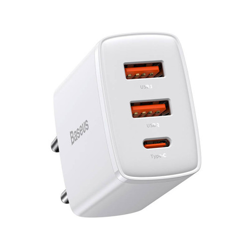Baseus Compact Quick Charger 2U+C 30W EU White-Mobiliųjų telefonų priedai-Telefonai ir