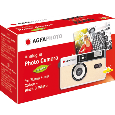 AGFAPHOTO REUSABLE CAMERA 35MM BEIGE-Juostiniai fotoaparatai-Fotoaparatai ir jų priedai