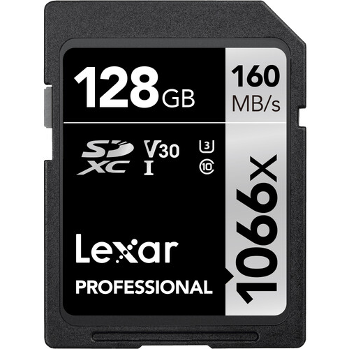 Lexar Pro 1066x SDXC U3 (V30) UHS-II R160/W120 128GB-SDHC kortelės-Skaitmeninės laikmenos