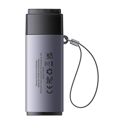 Baseus Lite Series SD/TF memory card reader, USB (gray)-Kortelių skaitytuvai-Skaitmeninės