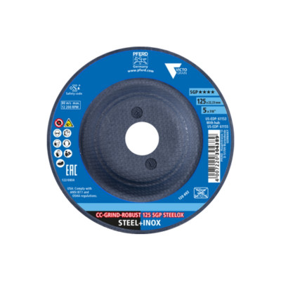 Šlifavimo diskas PFERD CC-Grind-Robust 125 SGP Steelox-Metalo šlifavimo diskai-Abrazyvai