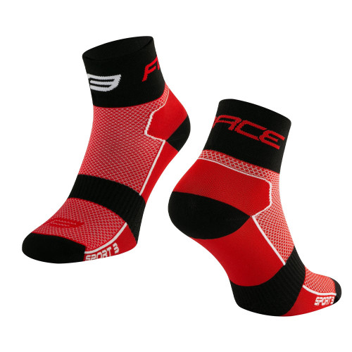 Kojinės trumpos FORCE Sport 3 (raudona/juoda) 36-41 (S-M)-Kojinės-Priedai