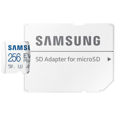 Samsung microSD Card EVO PLUS 256 GB, MicroSDXC, Flash memory class 10, SD adapte-Atminties