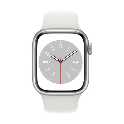 Išmanusis laikrodis Apple Watch Series 8 GPS 45mm Silver Aluminium Case with White Sport Band