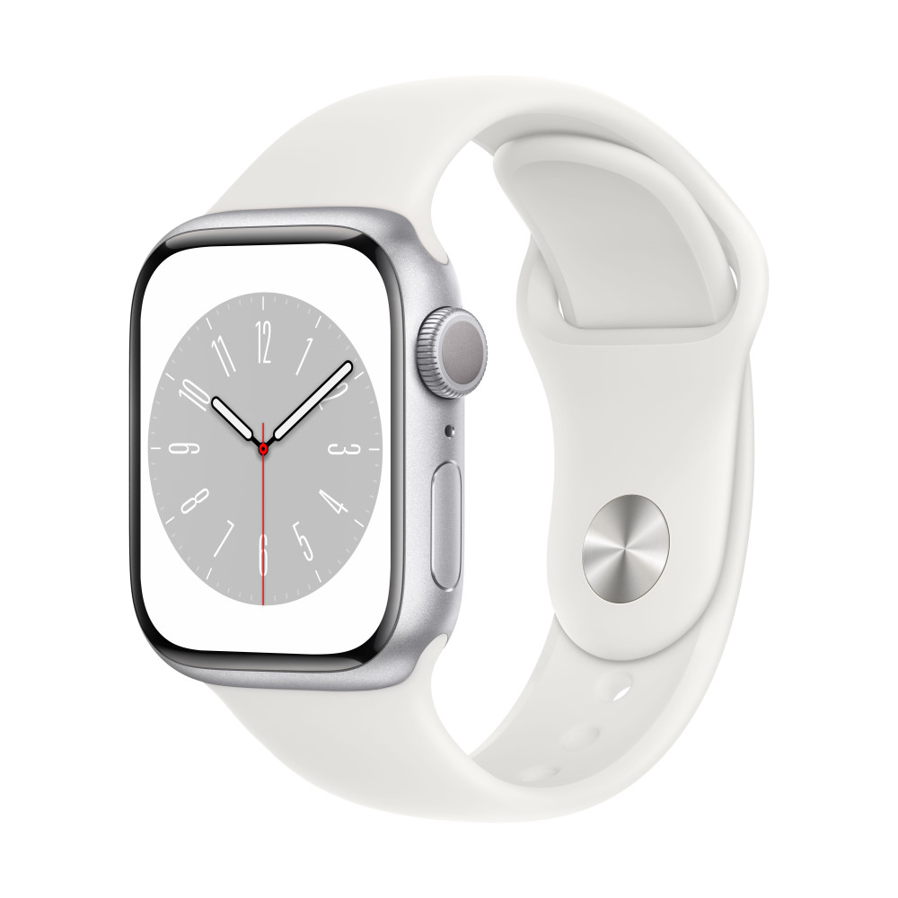 Išmanusis laikrodis Apple Watch Series 8 GPS + Cellular 45mm Silver Aluminium Case with White