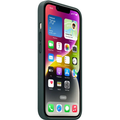 Dėklas iPhone 14 Leather Case with MagSafe - Forest Green-Dėklai-Mobiliųjų telefonų priedai