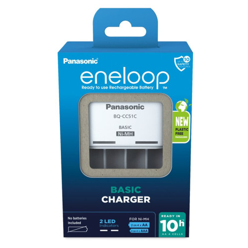 Įkroviklis Rechargeable battery charger Ni-MH Panasonic Eneloop BQ-CC51 EKO-Įkrovikliai ir