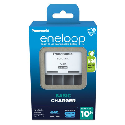 Įkroviklis Rechargeable battery charger Ni-MH Panasonic Eneloop BQ-CC51 EKO-Įkrovikliai ir