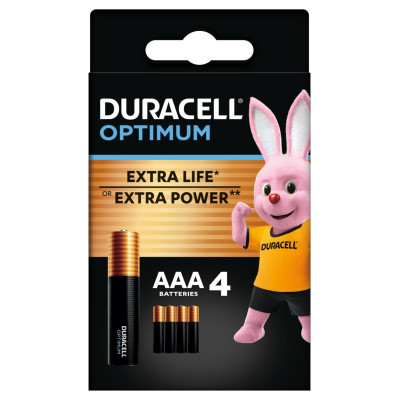 Baterijos DURACELL Optimum, AAA, 4 vnt.-Elementai, baterijos-Smulki elektronika