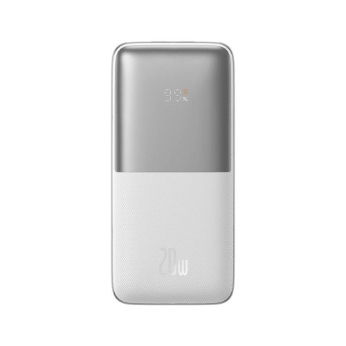 LiPo išorinis akumuliatorius (Powerbank)10000mAh 20W USB + USB-C, baltas-Išorinės