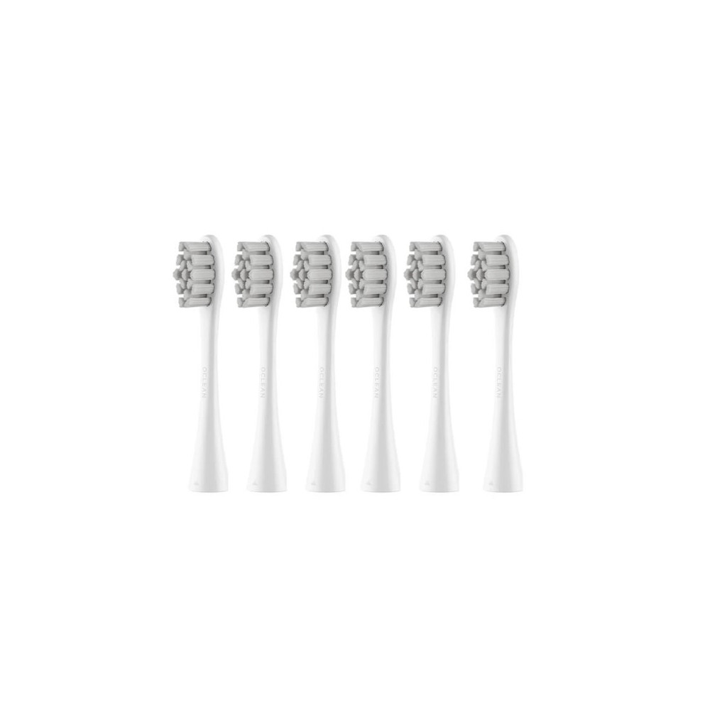 DANTŲ ŠEPETELIO ANTGALIAI Oclean Standard Clean Brush Head W06 White 6 pcs-Dantų šepetėlių