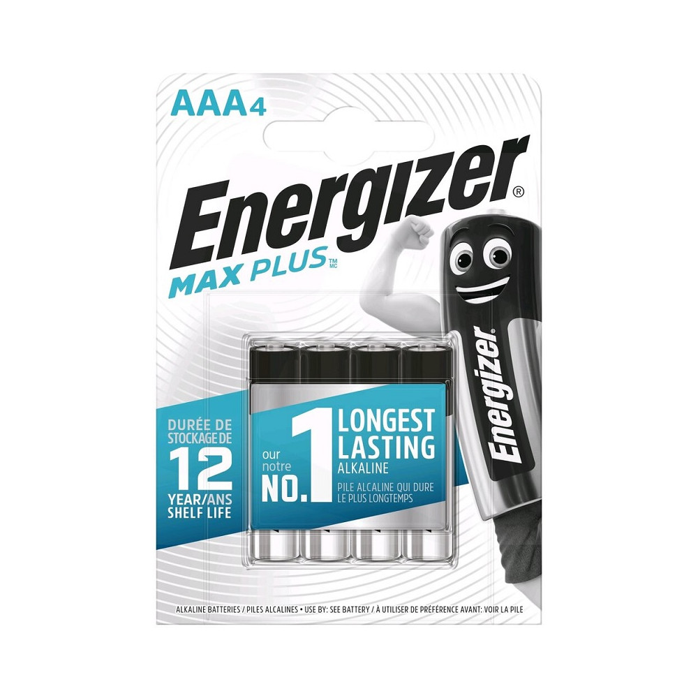 Elementai ENERGIZER Max Plus LR03 AAA BL4 šarm. Baterija-Elementai, baterijos-Smulki