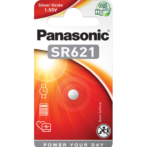Baterija Panasonic SR-621 (364, SR60, AG1) - BP1-Elementai, baterijos-Smulki elektronika
