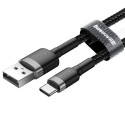 Kabelis USB2.0 A kištukas - USB C kištukas, 3.0m QC3.0 su nailoniniu šarvu Cafule