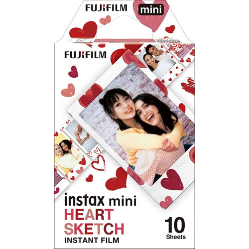 Fujifilm fotoplokštelės Instax Mini 1x10 Heart Sketch Tradicinė ir momentinė fotografija