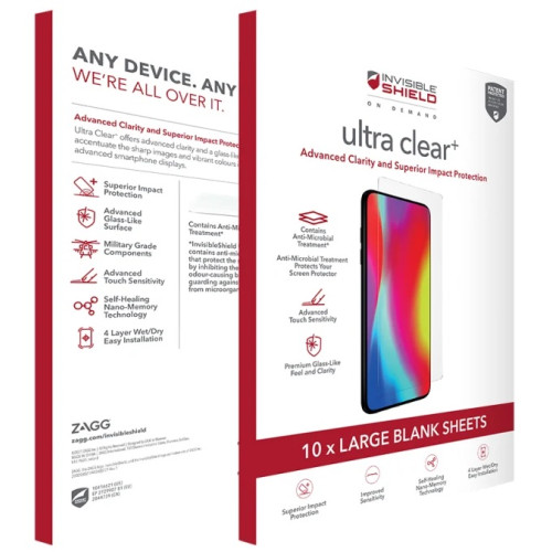 ISOD FM Ultra Clear Plus 4 Layer Medium 10PK FG-Ekrano apsaugos-Mobiliųjų telefonų priedai