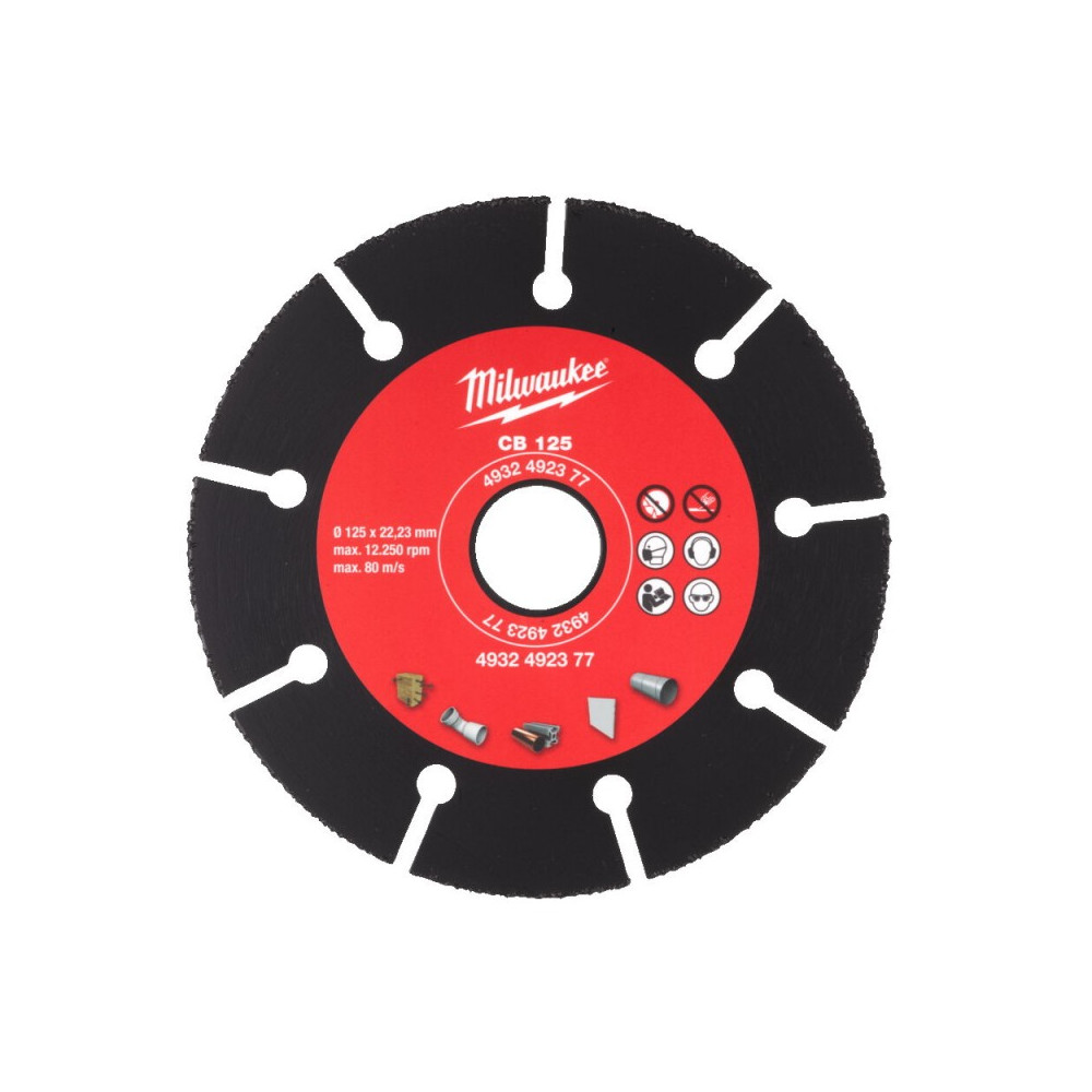 Karbidinis diskas MILWAUKEE CB125 125x22,23mm-Medžio pjovimo diskai-Pjovimo diskai