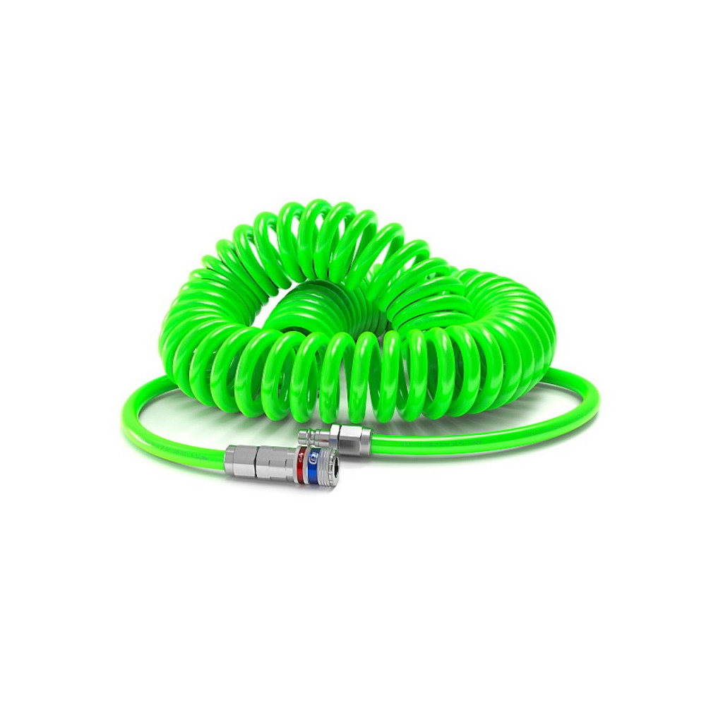 Spiralinė žarna su jungtimis CEJN Esafe 6,5x10mm 4m, žalia-Oro žarnos-Pneumatinė įranga
