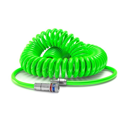 Spiralinė žarna su jungtimis CEJN Esafe 6,5x10mm 4m, žalia-Oro žarnos-Pneumatinė įranga
