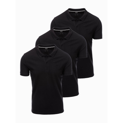 3 vienetai juodų polo marškinėlių Mix-POLO marškinėliai-Marškinėliai